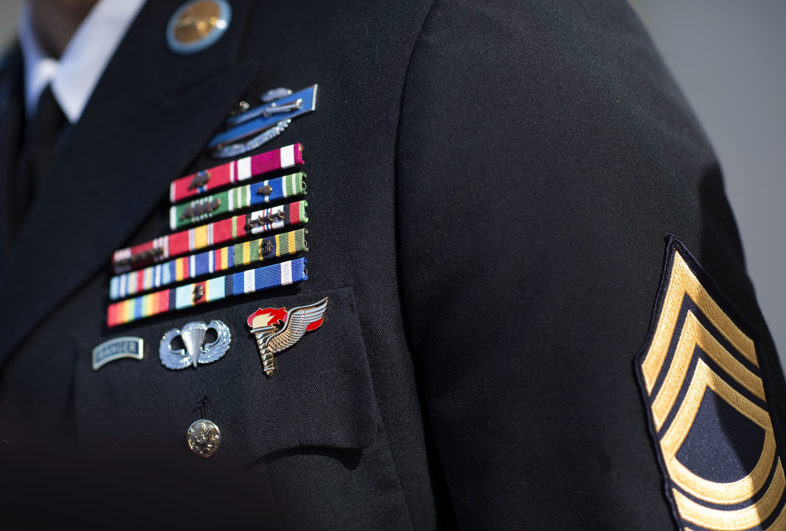 Close-up image of a military uniform.