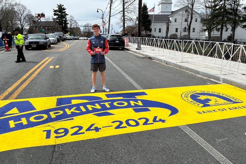 James Blizzard at the 2024 Boston Marathon.