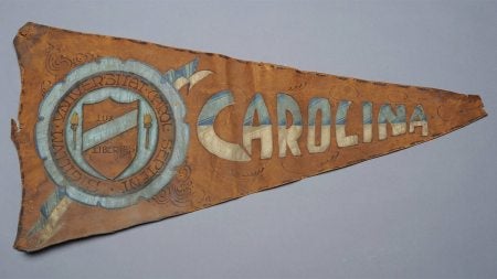 A leather pennant with 