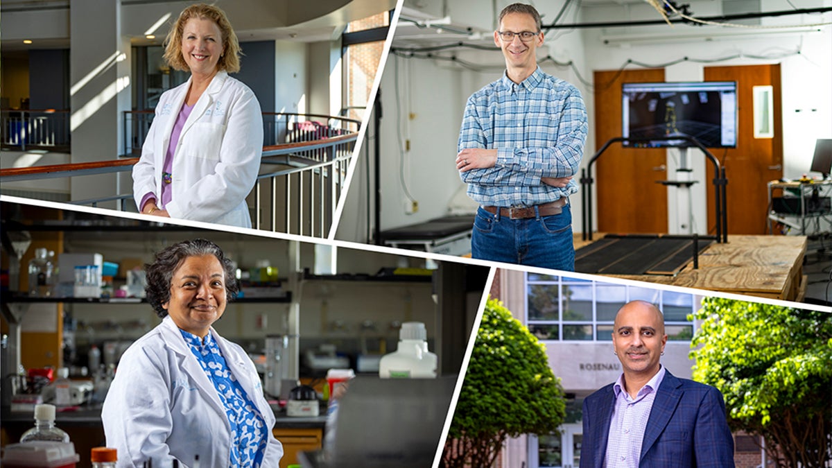 Collage photo of Lisa Carey, Mike Lewek, Soma Sengupta and Saame 