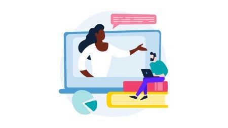 A graphic of a person talking.