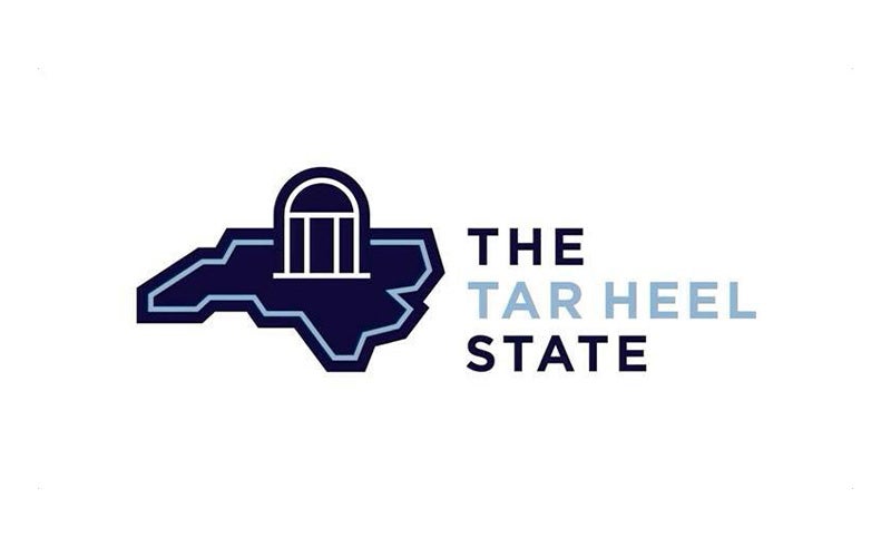 Graphic design of the Old Well logo placed above the state of North Carolina next to text reading: 