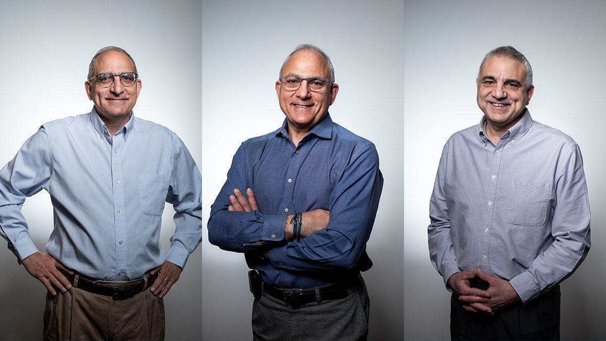 Three individuals in a triptych photo collage.