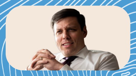 A graphic treatment of a Zeb Smathers headshot.