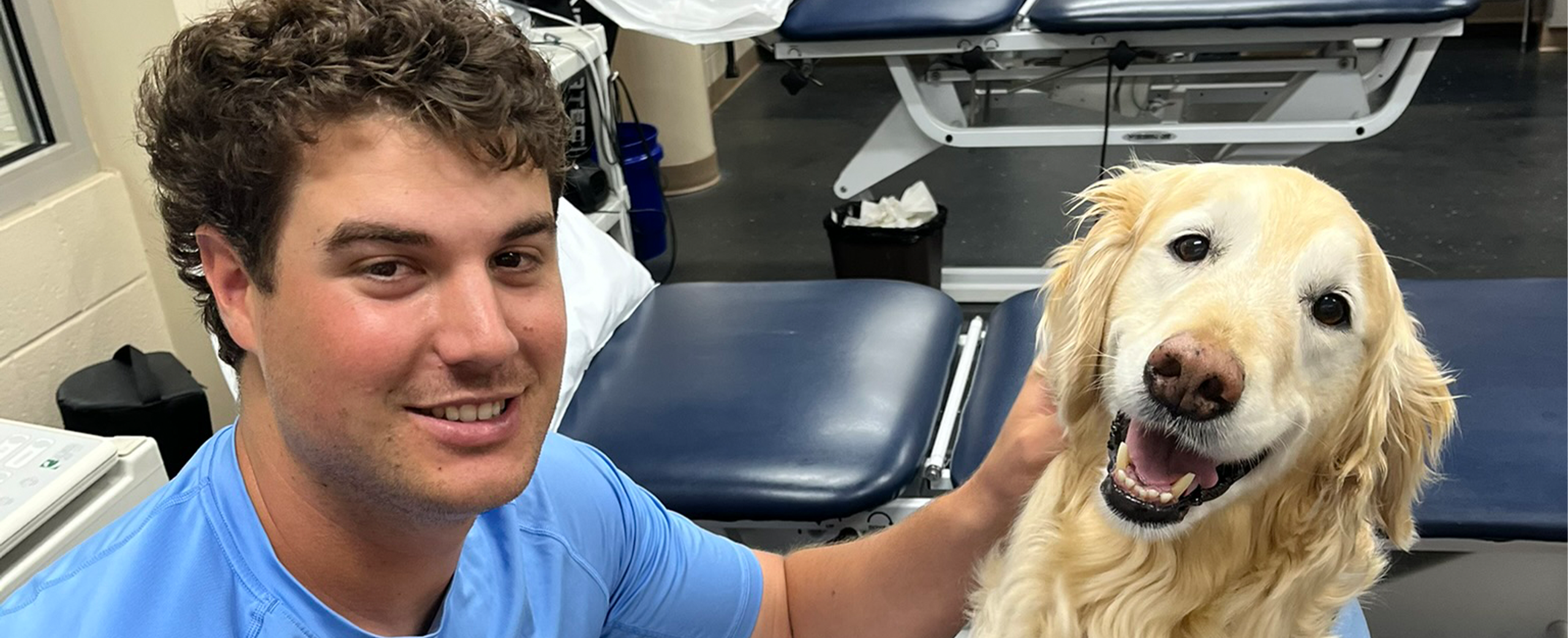 Remington with student athlete.