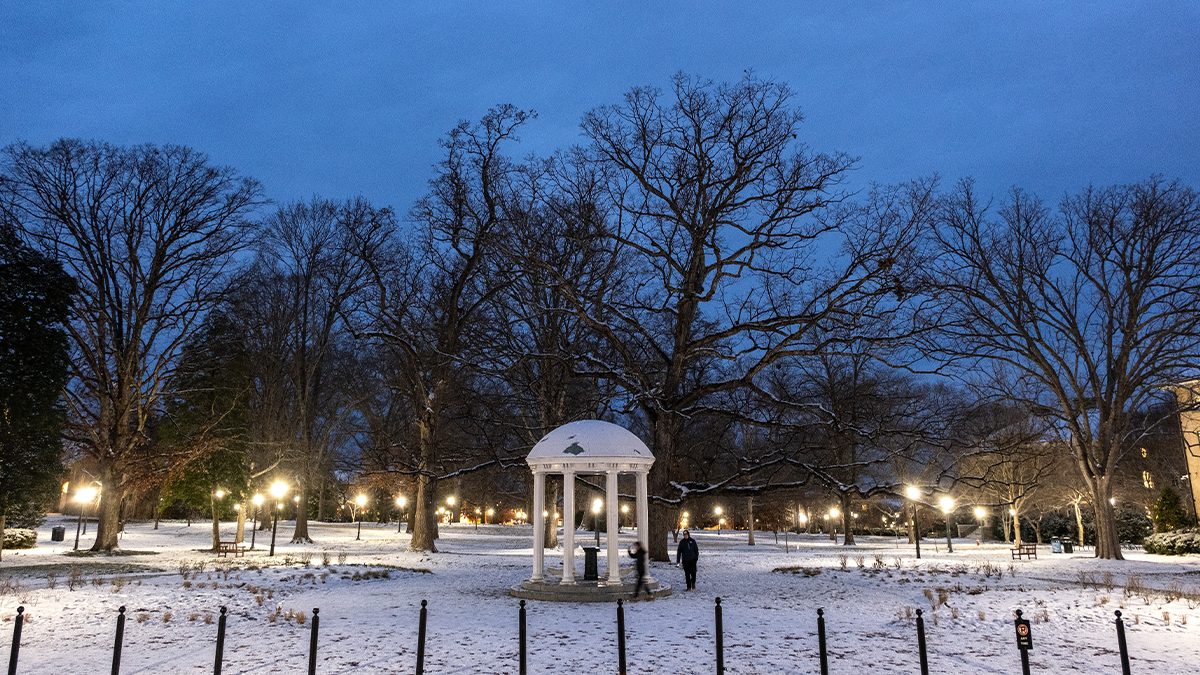 The Old Well covered in snow.