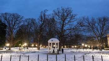The Old Well covered in snow.
